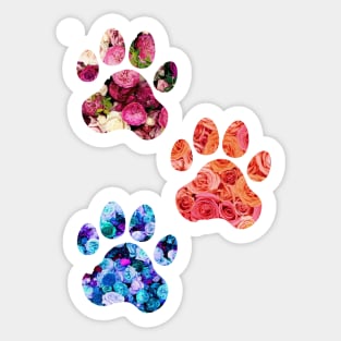 Rose Paw Print Trio Sticker